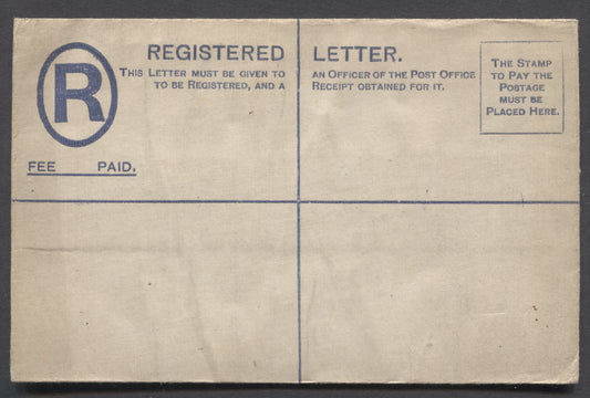Niger Coast Protectorate SC#  1892-1893 , 2d Registration Envelope, Fresh, Back Showing Compensation Limits To 50 GBP, 0 Fine/Very Fine Unused Registration Envelope, Click on Listing to See ALL Pictures, Estimated Value $25