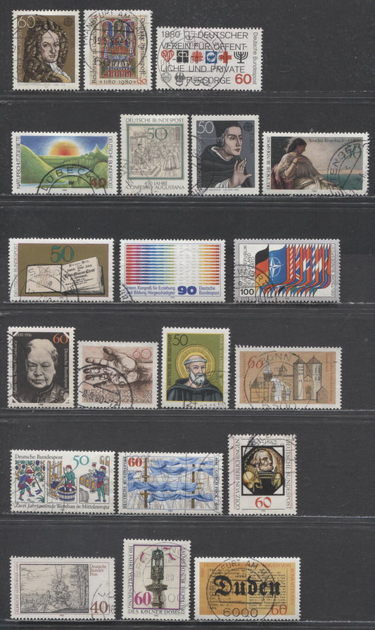 Germany SC#1321-1340(Mi#1033/1067) 1980 Commemoratives Issue, Complete, 20 Very Fine Used Singles, Click on Listing to See ALL Pictures, Estimated Value $8 USD