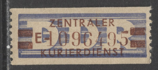 Lot 75 German Democratic Republic Mi#21E 20pf Pale Dull Ultramarine & Brown Red 1958 Official Coils Issue, Reprint For Leipzig, A VFNH Single, Click on Listing to See ALL Pictures, Estimated Value $60 USD