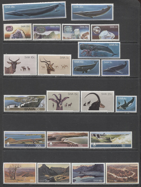 South West Africa SC#433/474 1979-1981 Minerals - Fish River Canyon Issues, 22 VFOG Singles, Click on Listing to See ALL Pictures, Estimated Value $6