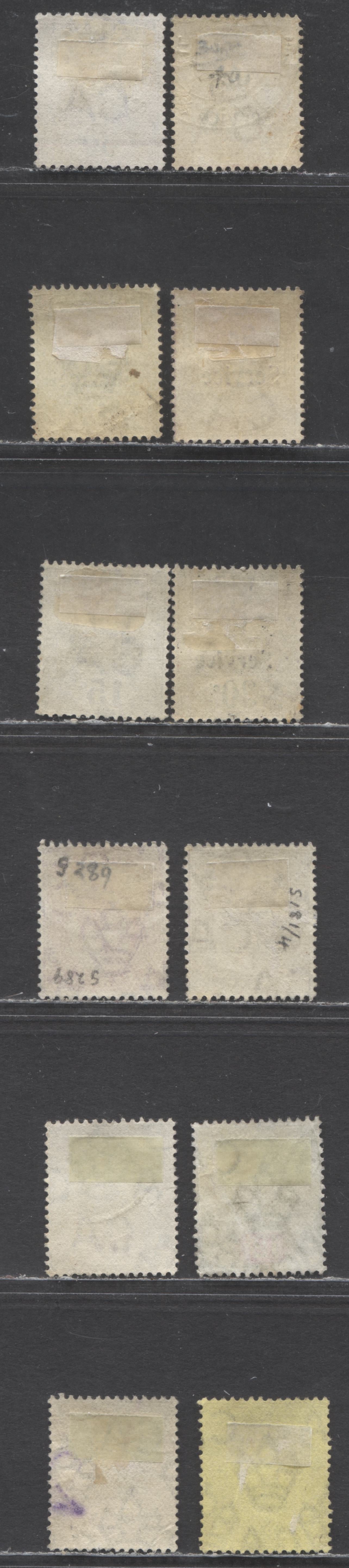 Ceylon SC#174/O22 1903-1910 King Edward VII Issue, Crown CA & Multiple Crown CA Wmks, 12 Fine/Very Fine Used Singles, Click on Listing to See ALL Pictures, Estimated Value $28