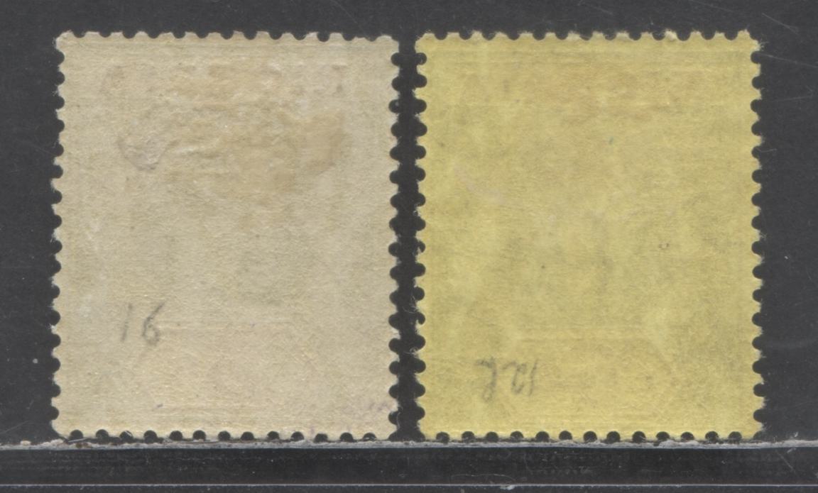 Nigeria SC#10/16 1914-1921 King George V Imperium Keyplates, Wmk Multiple Crown CA, On Yellow Paper With White & Lemon Backs, 2 FOG Singles, Click on Listing to See ALL Pictures, Estimated Value $25