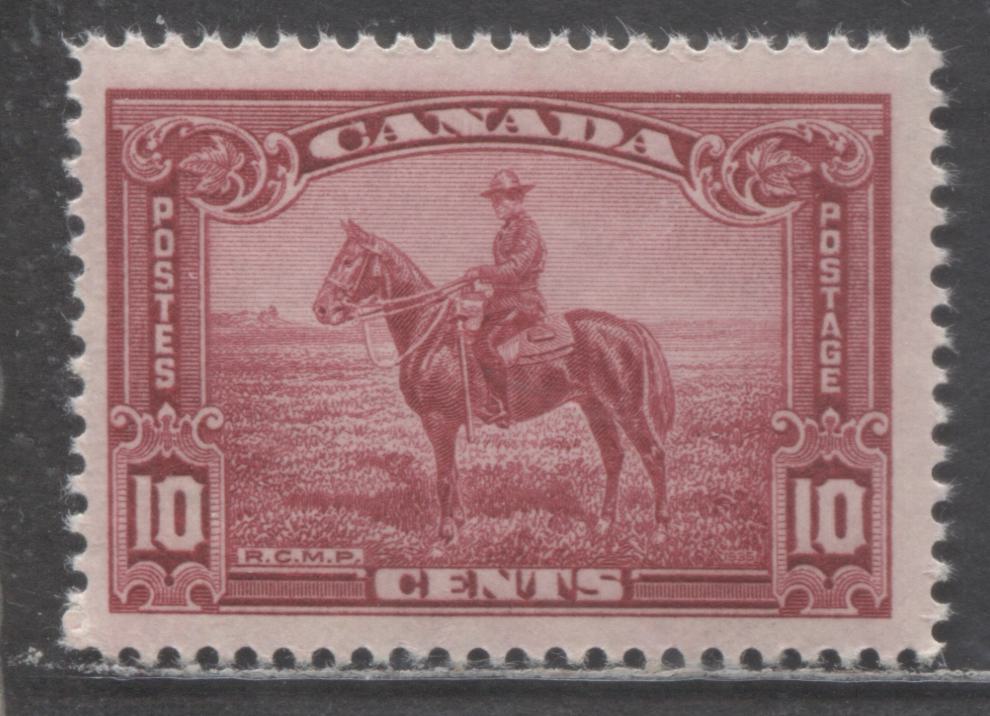 Lot 47 Canada #223 10c Deep Rose Carmine RCMP, 1935 Pictorial Issue, A VFNH Single On Vertical Wove Paper With Clear Mesh & Cream Gum