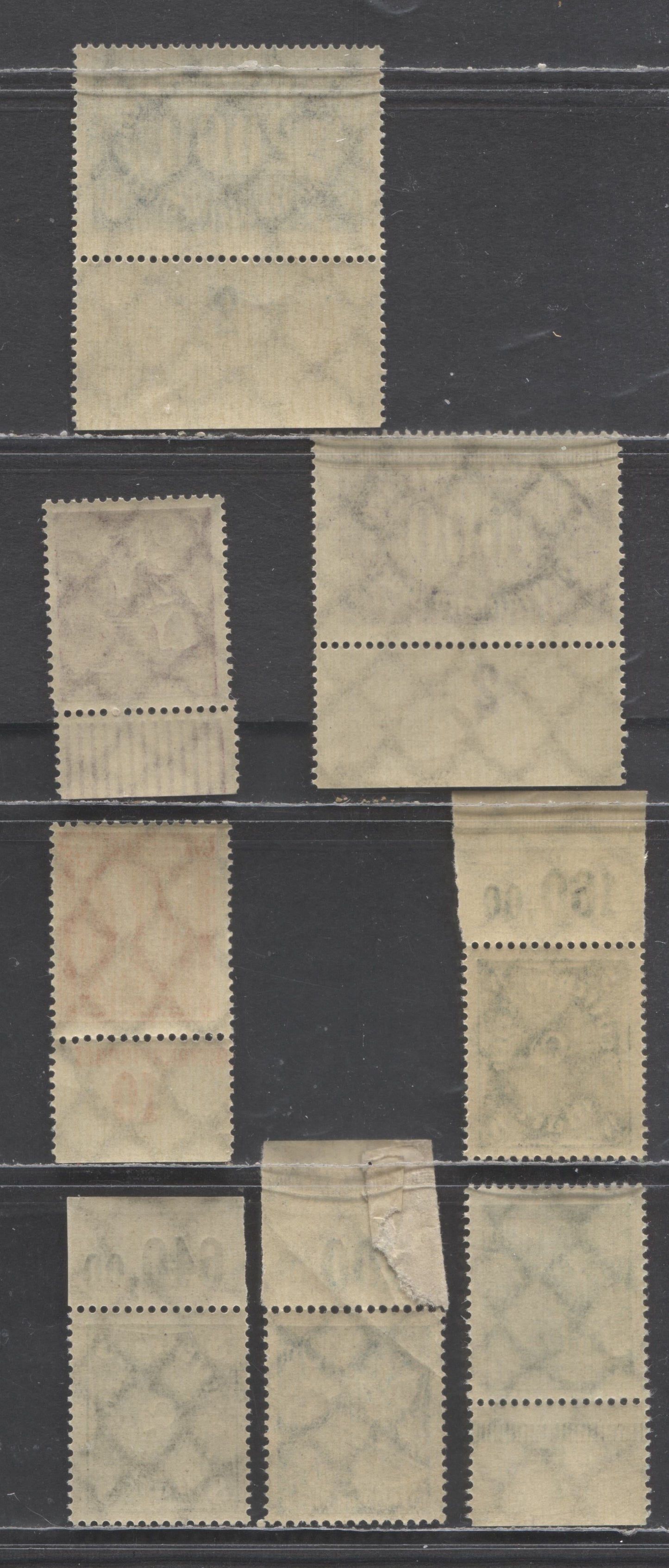 Germany SC#166/227 1921-1923 Numeral, Posthorn & Ironworker/Farmer Definitives, 8 F/VFNH Bottom Sheet Margin Counter Singles, Click on Listing to See ALL Pictures, Estimated Value $15