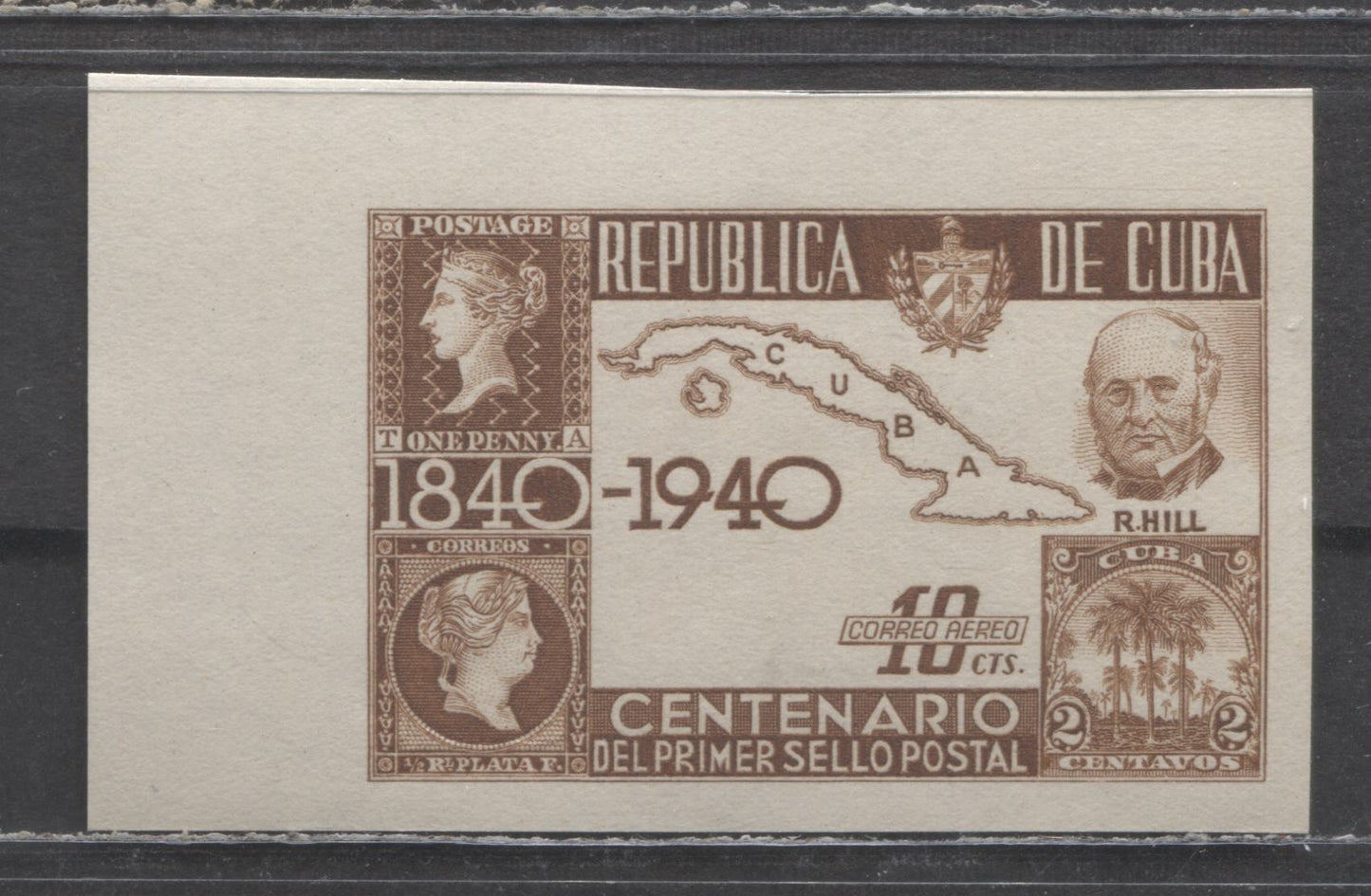 Cuba SC#C33a 10c Brown 1940 Stamp Centenary Issue, A VFNH Single, Click on Listing to See ALL Pictures, 2022 Scott Classic Cat. $8