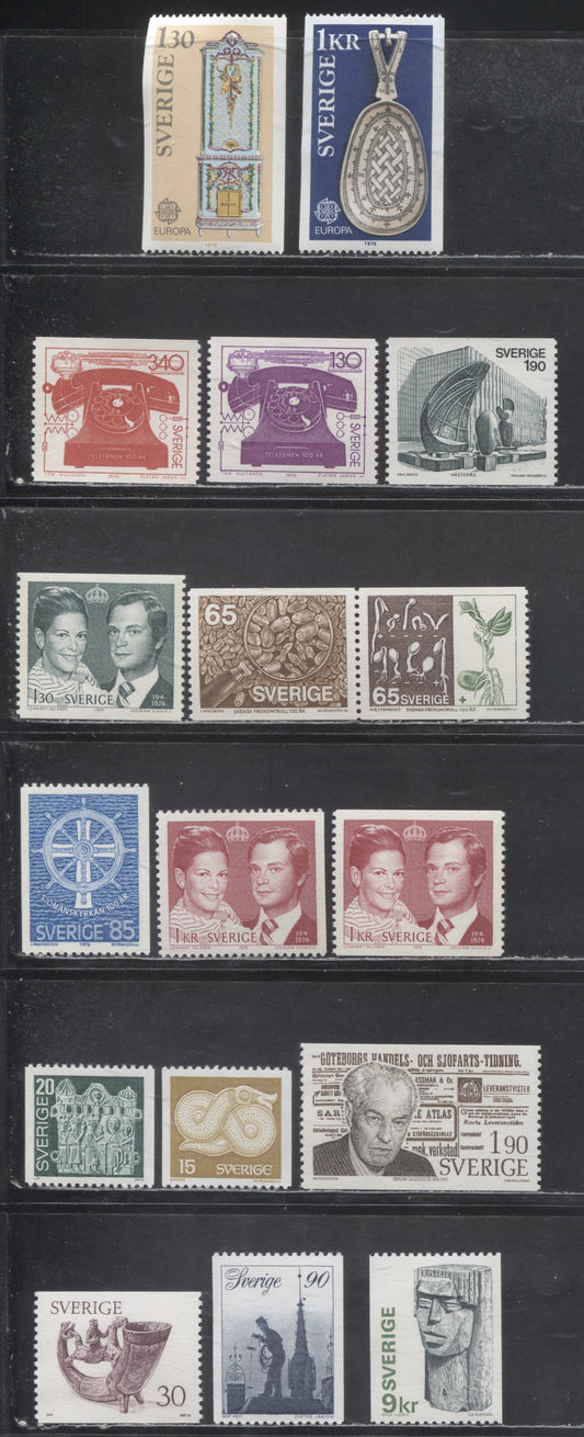 Sweden SC#1152/1177 1976 Eric Grate - 1976 Definitives, 17 VFNH Singles, Click on Listing to See ALL Pictures, 2017 Scott Cat. $12.2