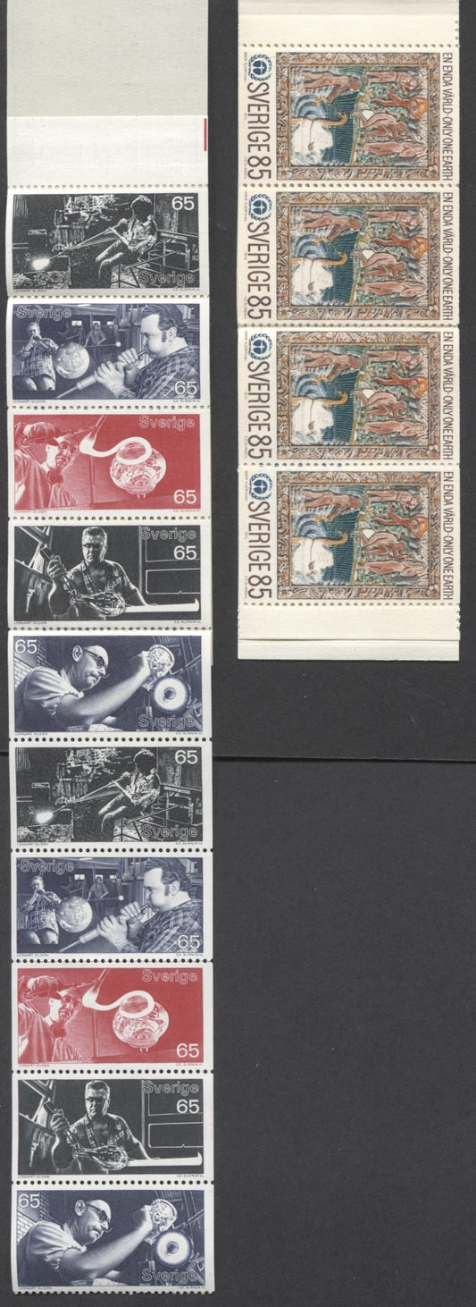 Sweden SC#927a (Facit #H254A)-935a (Facit #H257) 1972 Swedish Glassmaking & UN Environment Conference Issues, NF and MF Covers, 2 VFNH Booklets of 10 and 8, Click on Listing to See ALL Pictures, Estimated Value $18