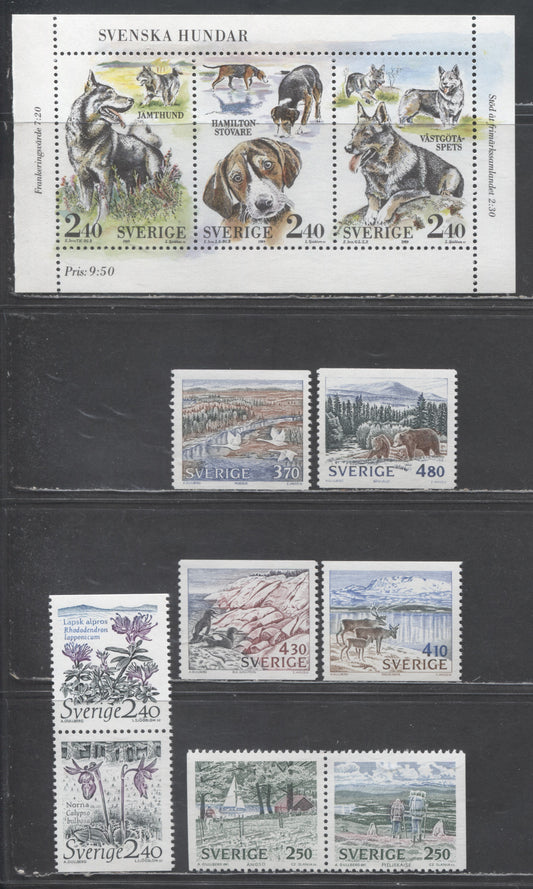 Sweden SC#1762/1780 1989 Nature Conservation - 1990 National Parks issues, 10 VFNH Singles, Click on Listing to See ALL Pictures, 2017 Scott Cat. $16.3