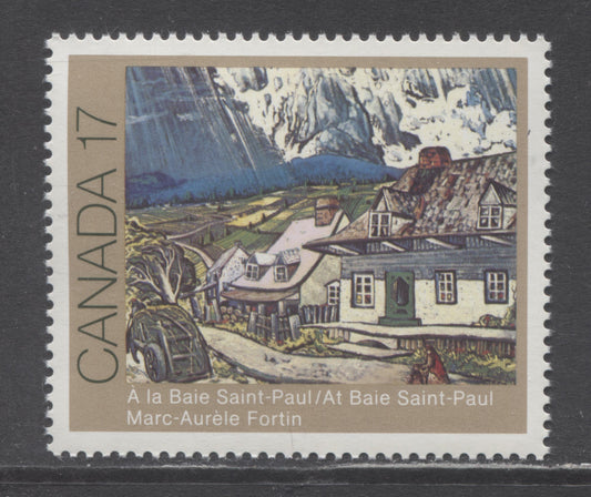 Canada #887var 17c Multicoloured At Baie St. Paul, 1981 Canadian Painters, A VFNH Single, Unlisted & Scarce LF3/MF7 Paper