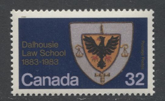 Lot 382 Canada #1003var 32c Multicoloured Law School Coat of Arms, 1983 Dalhousie Law School Issue, A VFNH Single, Unlisted LF3/DF2 Flecked Harrison Paper