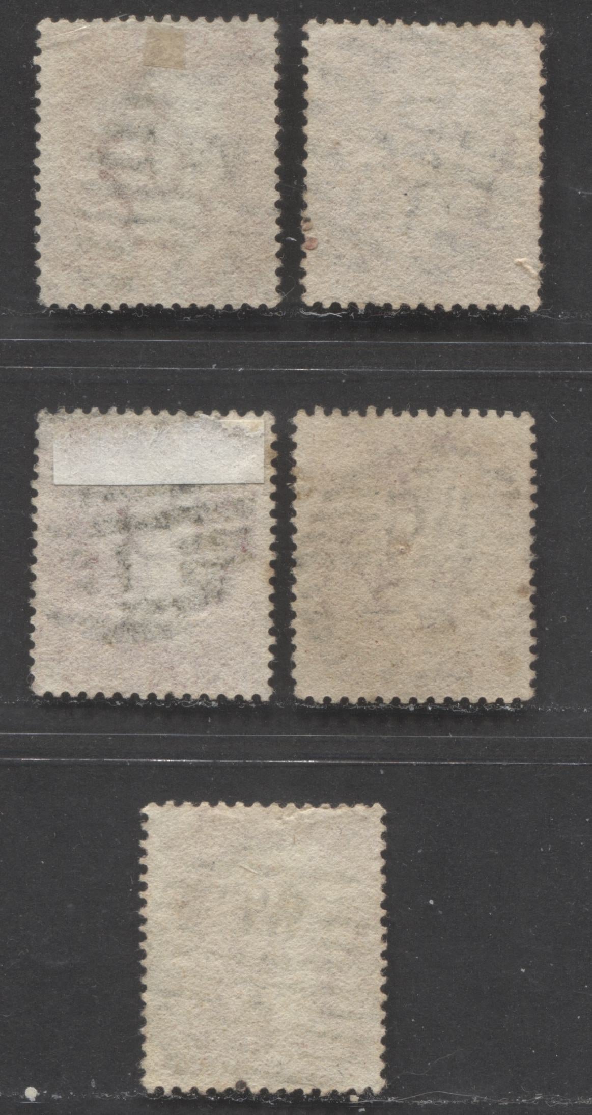 Great Britain - Dubus Type 1c, 4, 6A & 9 Vertical Numeral London Duplex Cancels  SC#20 1d Rose Red & Pale Rose Red 1857-1863 1d Red Stars, Large Crown, White Paper, Perf. 14 Issue, 5 Good & VG Used Singles, Estimated Value $22