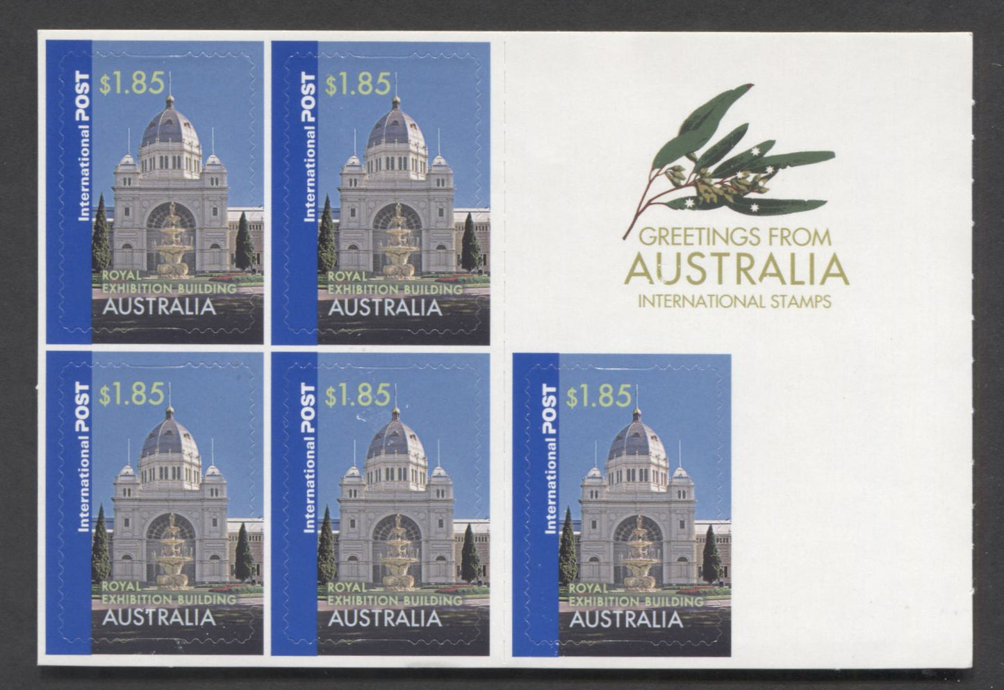 Australia SC#2504a $1.85 Multicolored 2006 Royal Exhibition Building Issue, A VFNH Booklet Pane Of 5, Click on Listing to See ALL Pictures, 2017 Scott Cat. $19