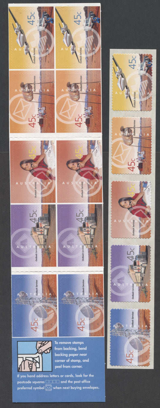 Australia SC#1971a-1976a 2001 Outback Services Issues, 2 VFNH Strip Of 5 & Booklet Of 10, Click on Listing to See ALL Pictures, 2017 Scott Cat. $14