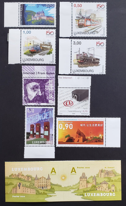 Lot 61 Luxembourg SC#1276/1286 2009-2010 Vianden Castle / Eisch Valley Castles Issues, 8 VFNH Singles And 1 Pair, Click on Listing to See ALL Pictures, 2017 Scott Cat. $27