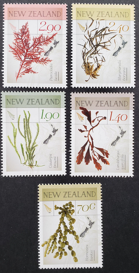 Lot 3 New Zealand SC#2501/2505 2014 Seaweeds Issue, 5 VFNH Singles, Click on Listing to See ALL Pictures, 2017 Scott Cat. $15.9