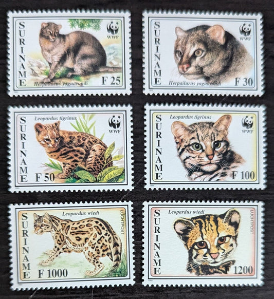 Lot 186 Surinam SC#1010-1015 1995 WWF Issue, 6 VFNH Singles, Click on Listing to See ALL Pictures, 2017 Scott Cat. $17.7