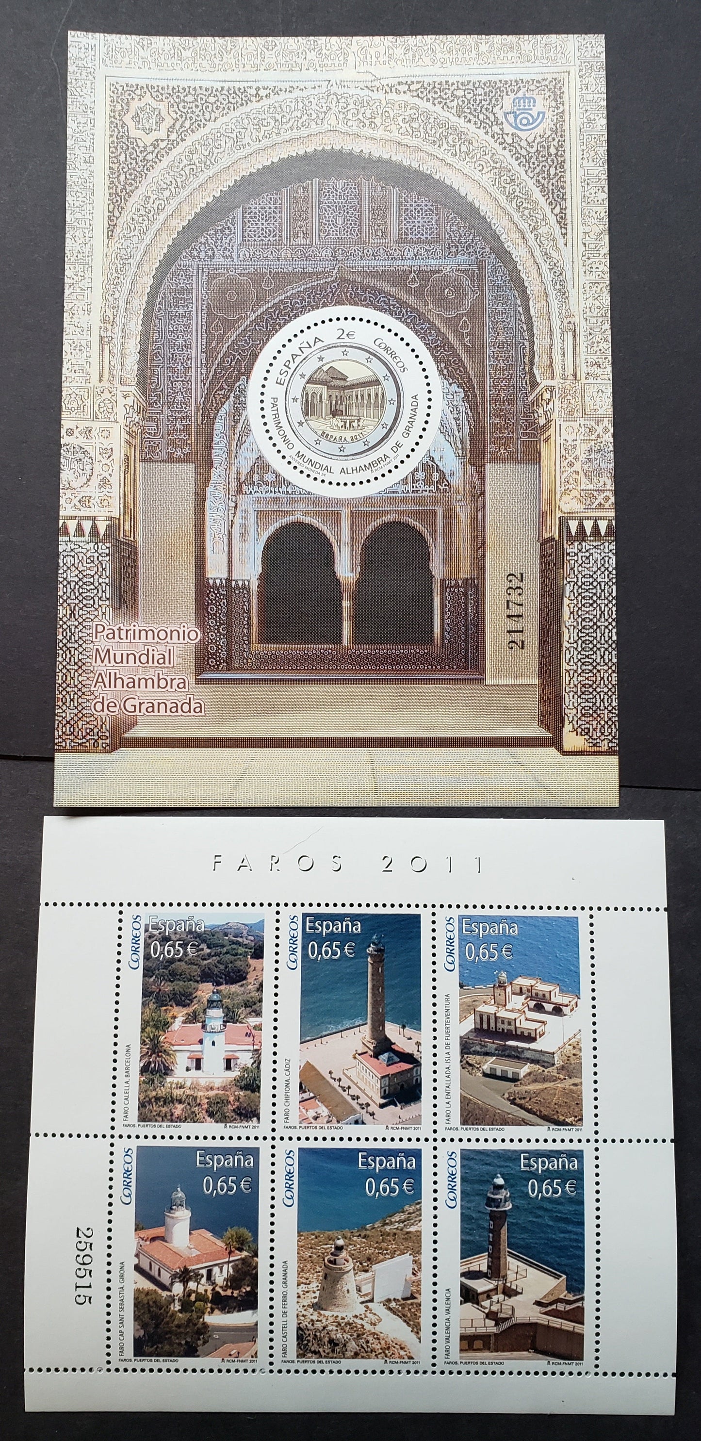 Lot 19 Spain SC#3788/3792 2011 Lighthouses / UNESCO Issues, A VFNH Souvenir Sheet And A Sheet Of 6, Click on Listing to See ALL Pictures, 2017 Scott Cat. $17.25