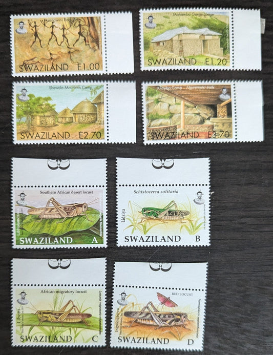 Lot 226 Swaziland SC#778/807 2008-2012 Community-Based Tourism - Locusts Issues, 8 VFNH Singles, Click on Listing to See ALL Pictures, 2017 Scott Cat. $11.25