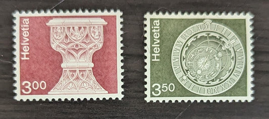 Lot 236 Switzerland SC#578-579 1973-1980 Designs Issue, 2 VFOG Singles, Click on Listing to See ALL Pictures, 2017 Scott Cat. $15