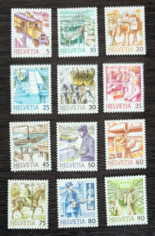 Lot 266 Switzerland SC#779-790 1986-1989 Pictorial Issue, 12 VFOG Singles, Click on Listing to See ALL Pictures, 2017 Scott Cat. $12.35