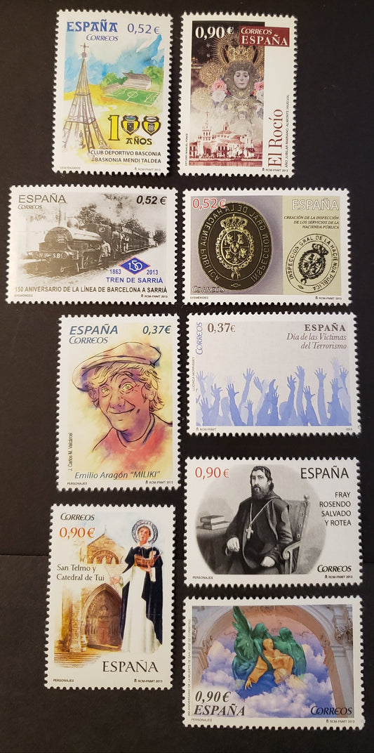 Lot 39 Spain SC#3910/3923 2013 Baskonia Sports Club / St. Josephs Of Cupertino Issues, 9 VFNH Singles, Click on Listing to See ALL Pictures, 2017 Scott Cat. $15.8