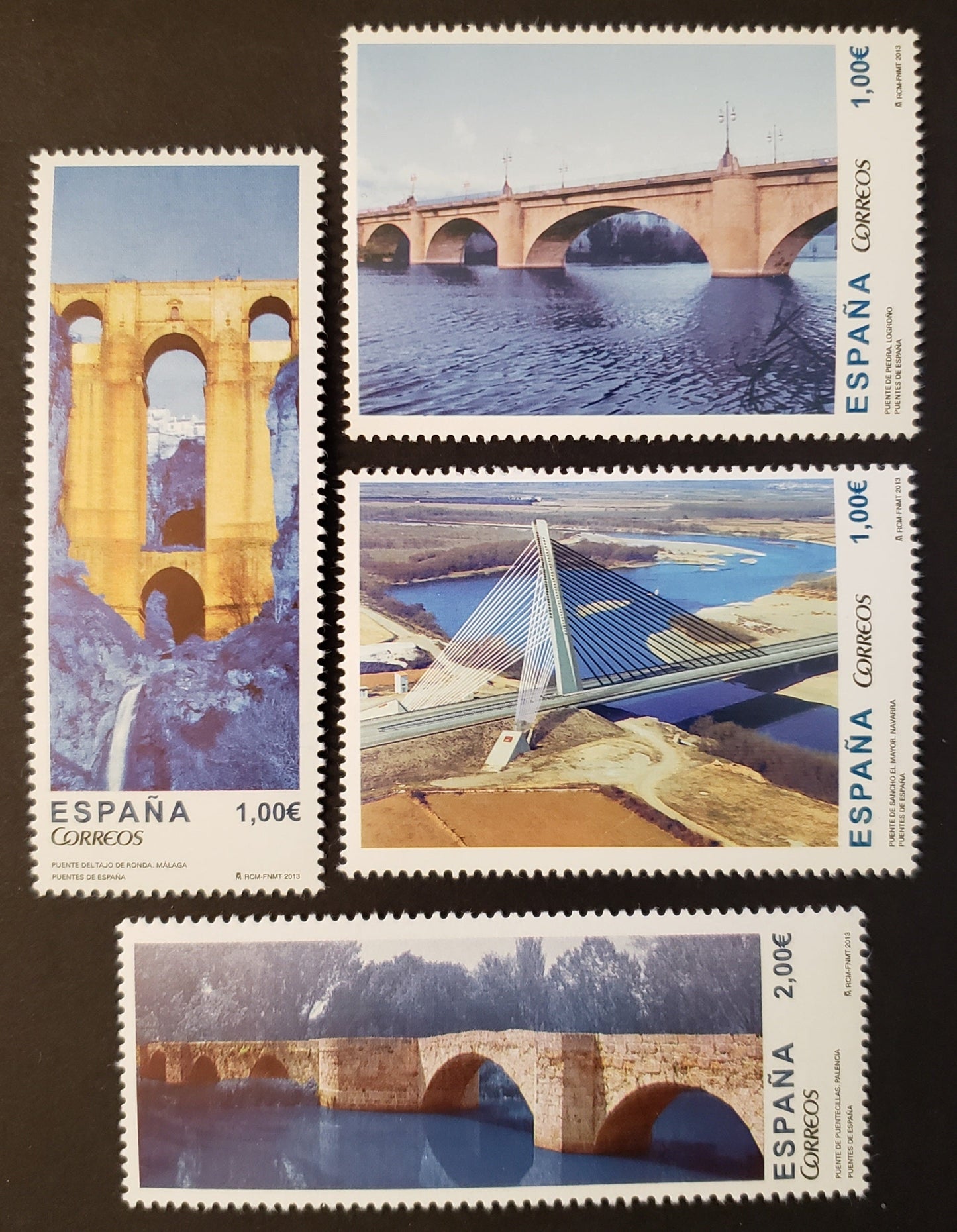 Lot 40 Spain SC#3916/3919 2013 Bridges Issue, 4 VFNH Singles, Click on Listing to See ALL Pictures, 2017 Scott Cat. $13.35