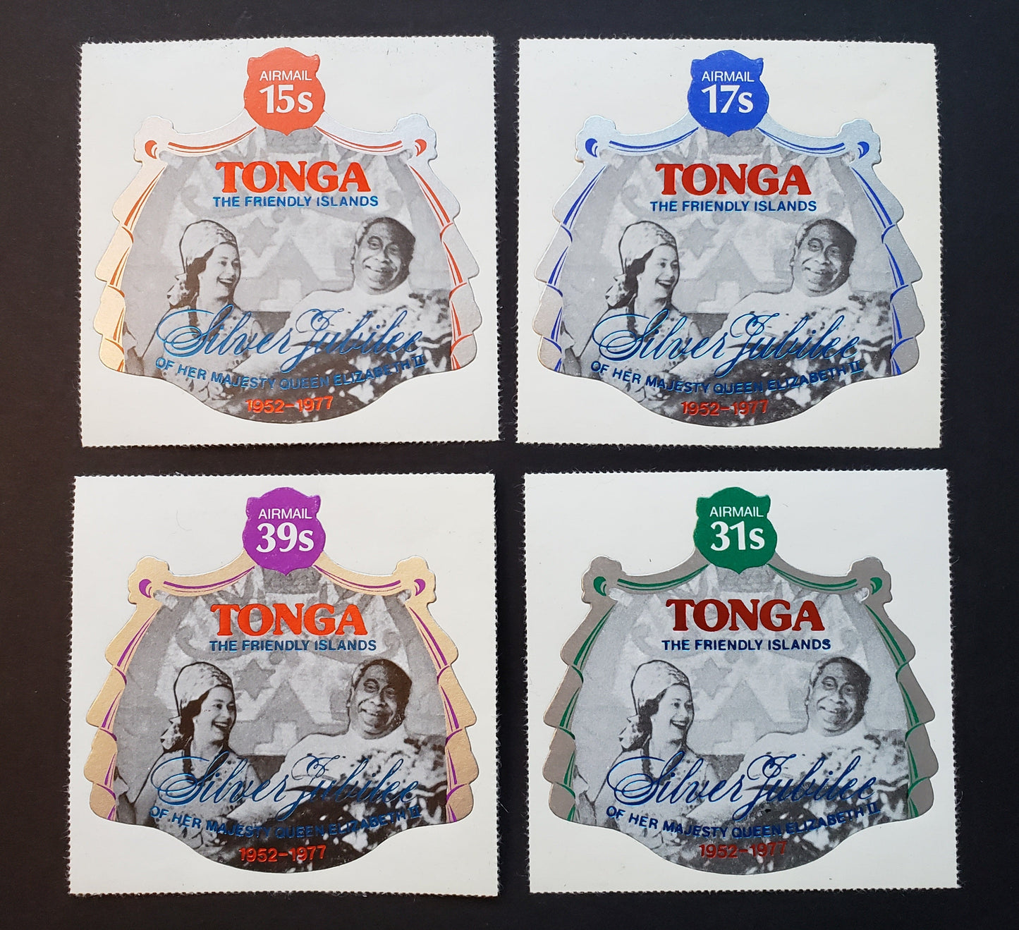 Lot 97 Tonga SC#C209/C213 1977 Elizabeth II And Taufa'ahau IV Issue, 4 VFNH Singles, Click on Listing to See ALL Pictures, 2017 Scott Cat. $12.85