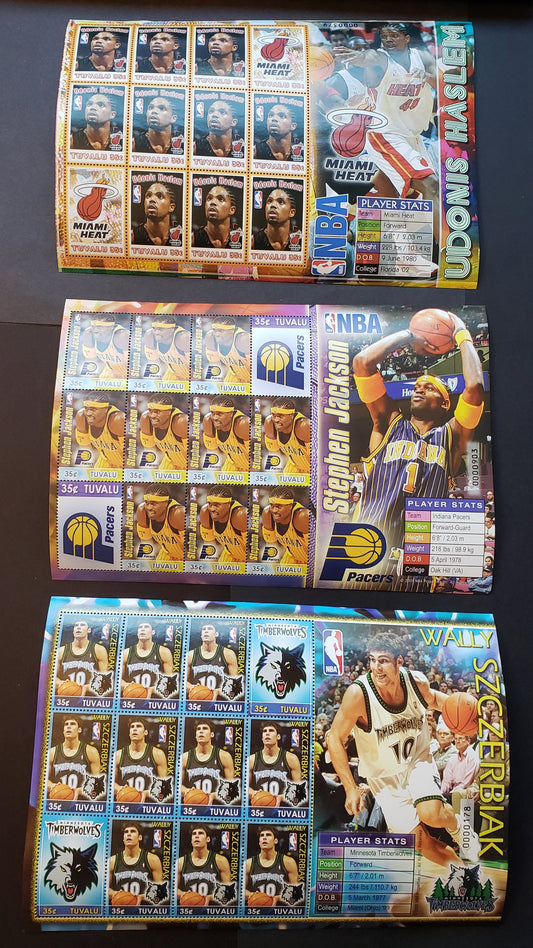 Lot 5 Tuvalu SC#991/993 2006 NBA Issue, 3 VFNH Sheets Of 12, Click on Listing to See ALL Pictures, 2022 Scott Classic Cat. $18.75