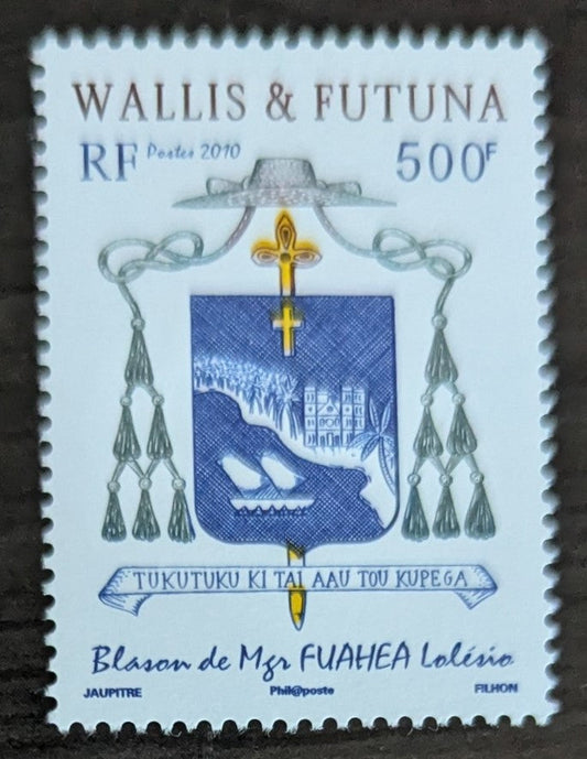 Lot 117 Wallis & Futuna SC#686 500fr Multicolored 2010 Arms of Bishop Lolesio Fuahea Issue, A VFNH Single, Click on Listing to See ALL Pictures, 2017 Scott Cat. $11