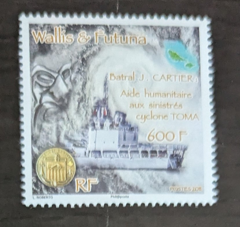 Lot 125 Wallis & Futuna SC#693 600fr Multicolored 2011 French Navy Ship Jacques Cartier Issue, A VFNH Single, Click on Listing to See ALL Pictures, 2017 Scott Cat. $14.5