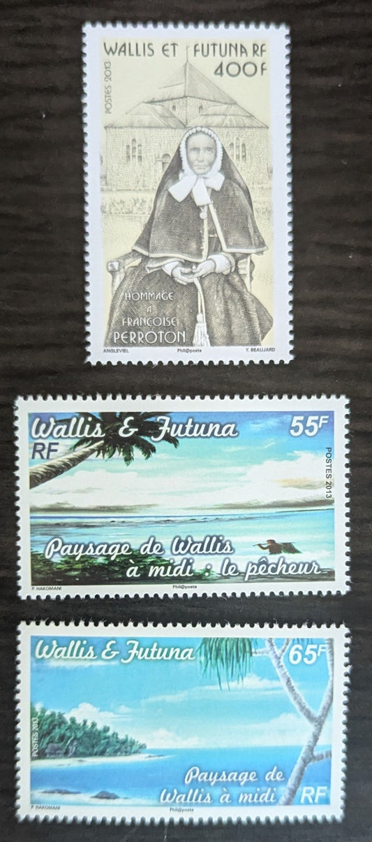 Lot 136 Wallis & Futuna SC#729/733 2013 Sister Marie Francoise Perroton - Landscapes of Shores of Wallis Island Issues, 3 VFNH Singles, Click on Listing to See ALL Pictures, 2017 Scott Cat. $11.75