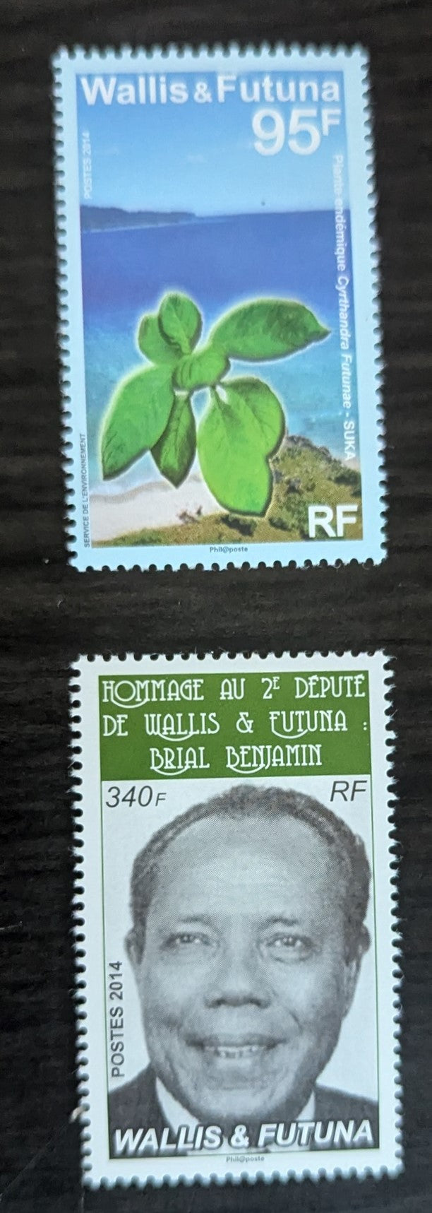 Lot 141 Wallis & Futuna SC#741/755 2014 Cyrthandra Futunae - Benjamin Brial Issues, 2 VFNH Singles, Click on Listing to See ALL Pictures, 2017 Scott Cat. $9.25