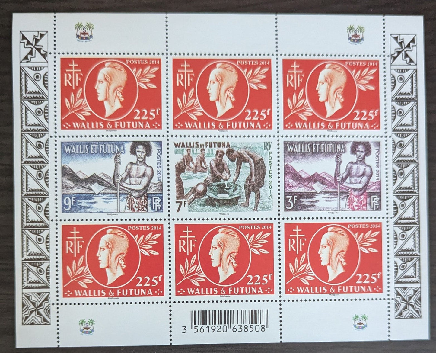 Lot 142 Wallis & Futuna SC#753 3fr/225fr Multicolored 2014 Old Stamps Issue, A VFNH Sheet Of 9, Click on Listing to See ALL Pictures, 2017 Scott Cat. $30