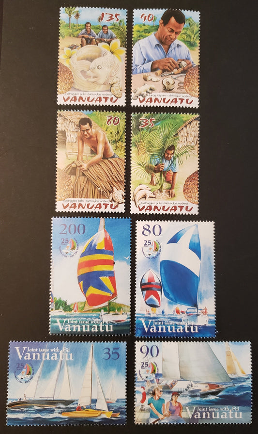 Lot 154 Vanuatu SC#833/861 2003-2004 Natanggura Palm / Yachts Issues, 8 VFNH Singles, Click on Listing to See ALL Pictures, 2017 Scott Cat. $15.75