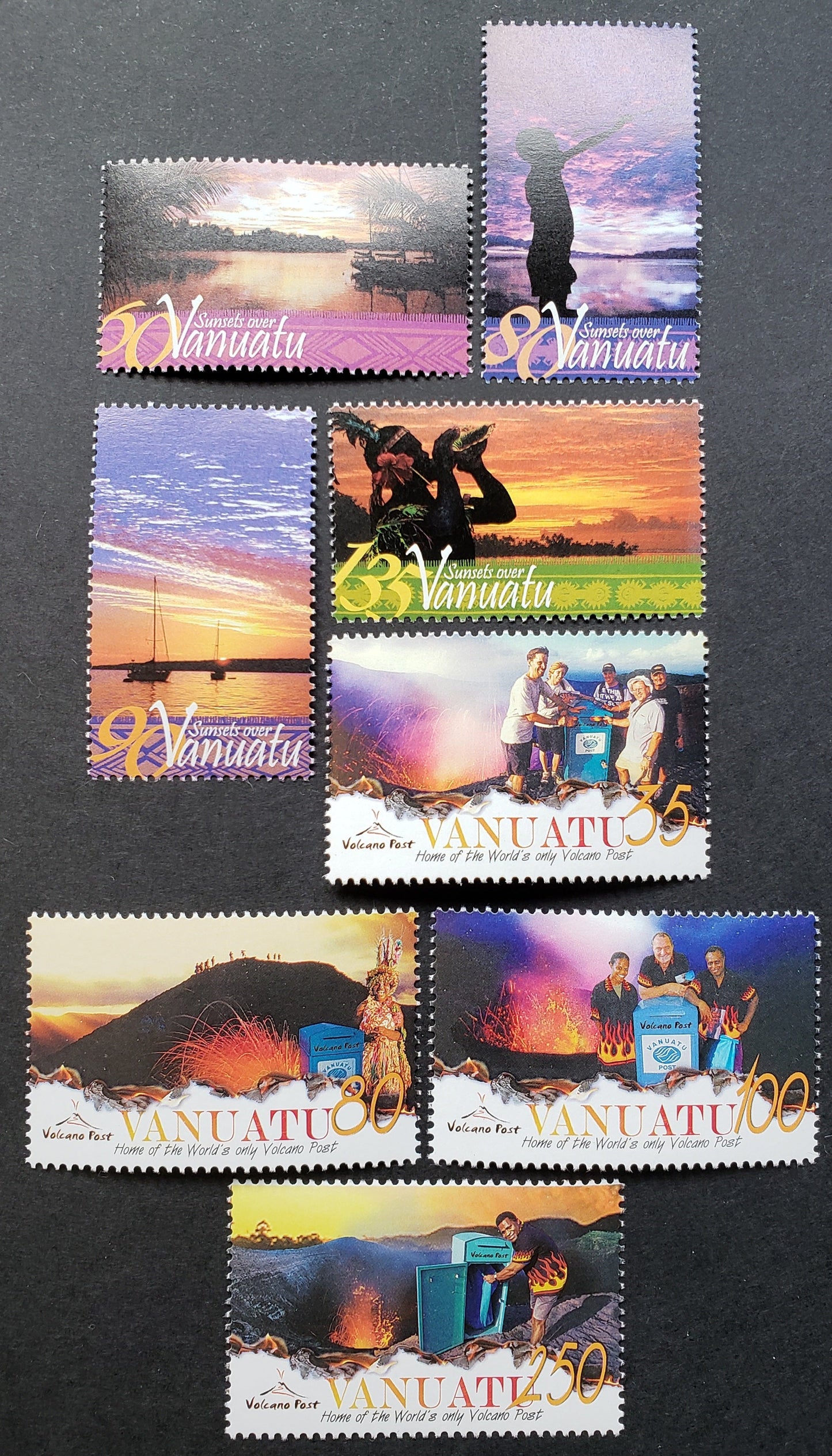 Lot 155 Vanuatu SC#864/872 2005 Sunsets / Volcano Post Issues, 8 VFNH Singles, Click on Listing to See ALL Pictures, 2017 Scott Cat. $18.5