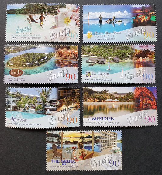 Lot 166 Vanuatu SC#949/955 2008 Tourism Issue, 7 VFNH Singles, Click on Listing to See ALL Pictures, 2017 Scott Cat. $13