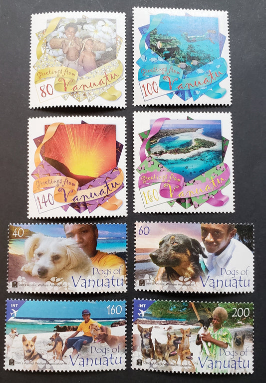 Lot 176 Vanuatu SC#1048/1055 2012-2013 Greetings / Sam's Animal Welfare Association Issues, 8 VFNH Singles, Click on Listing to See ALL Pictures, 2017 Scott Cat. $20.5