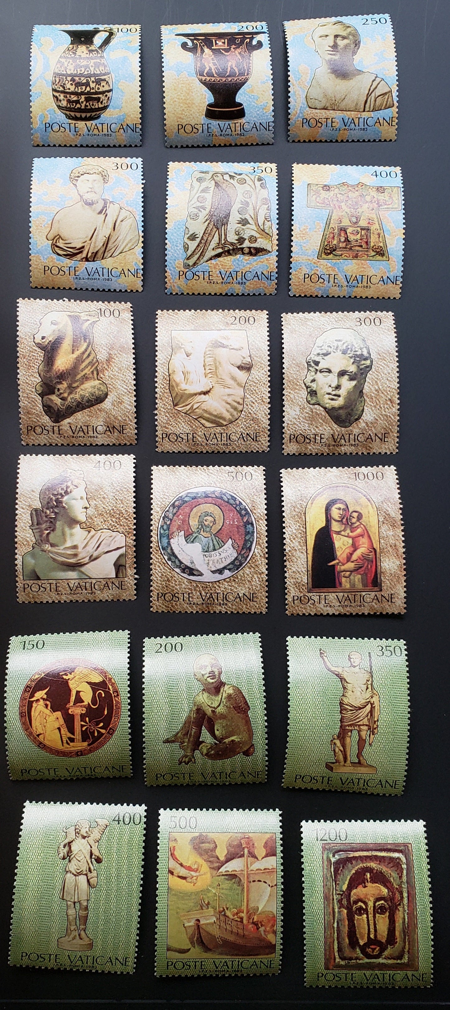 Lot 183 Vatican City SC#718a/720f 1983 Vatican Collection: The Papacy And Art US Exhibition Issue, 18 VFNH Singles, Click on Listing to See ALL Pictures, 2017 Scott Cat. $8.3