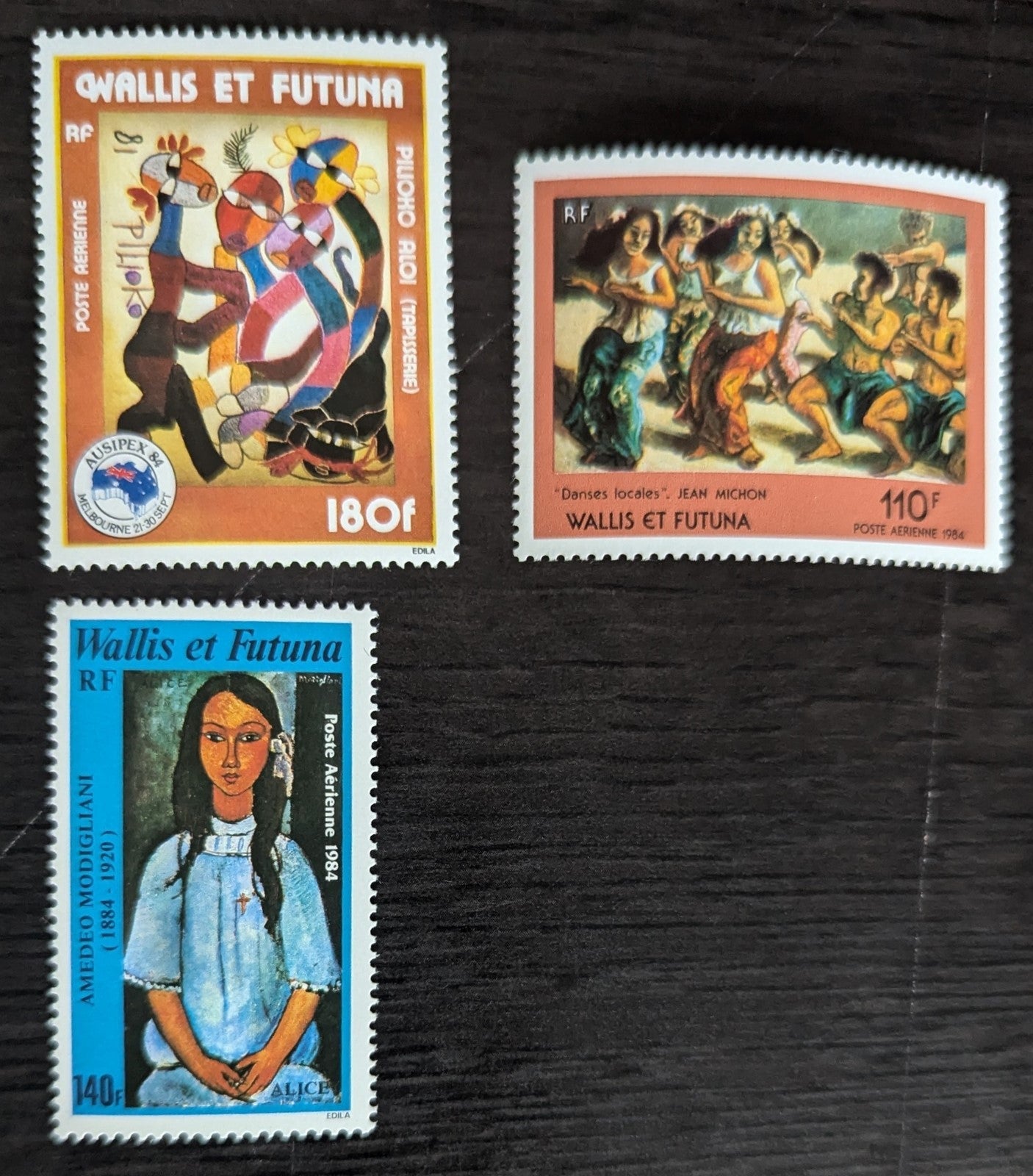 Lot 26 Wallis & Futuna SC#C135-C137 1984 Portrait of Alive - Local Dances Issues, 3 VFNH Singles, Click on Listing to See ALL Pictures, 2017 Scott Cat. $11.25