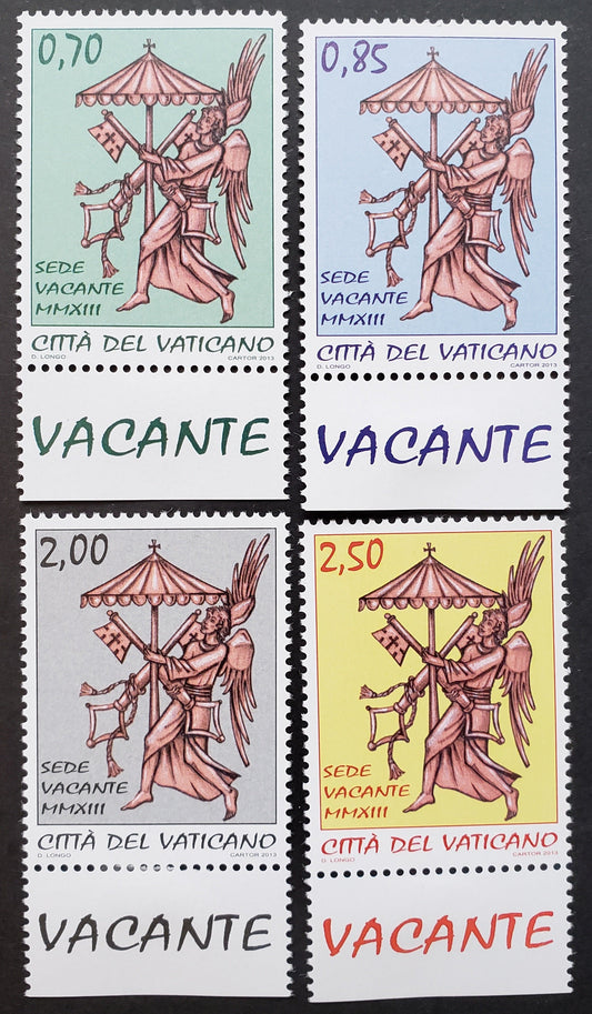 Lot 282 Vatican City SC#1519/1522 2013 Angel And Sede Vacante Arms Issue, 4 VFNH Singles, Click on Listing to See ALL Pictures, 2017 Scott Cat. $16