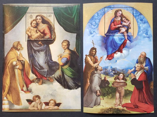 Lot 283 Vatican City SC#1497/1498 2012 Art By Raphael Issue, 2 VFNH Souvenir Sheets, Click on Listing to See ALL Pictures, 2017 Scott Cat. $11