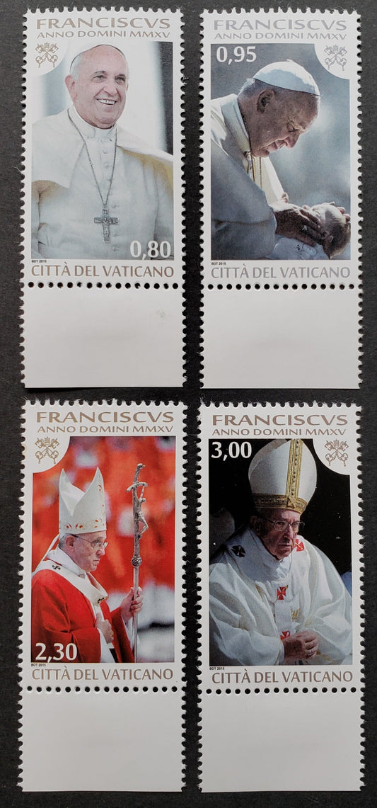 Lot 293 Vatican City SC#1585/1588 2015 Pope Francis Issue, 4 VFNH Singles, Click on Listing to See ALL Pictures, 2017 Scott Cat. $16