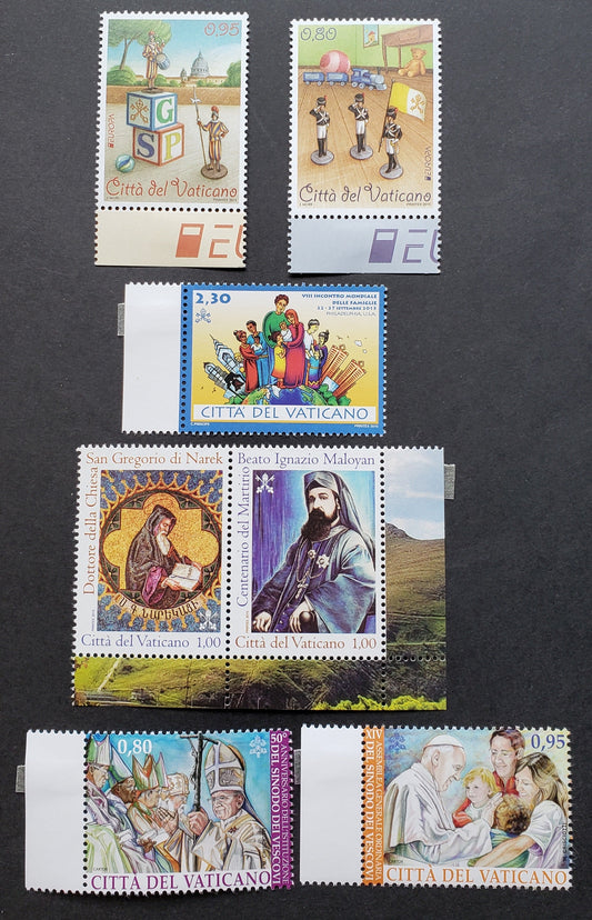 Lot 294 Vatican City SC#1591/1597 2015 Europa / Synod Of Bishops Issues, 5 VFNH Singles And 1 Pair, Click on Listing to See ALL Pictures, 2017 Scott Cat. $17.75