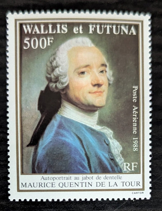 Lot 32 Wallis & Futuna SC#C158 500fr Multicolored 1988 Self-portrait with Lace Cravat Issue, A VFNH Single, Click on Listing to See ALL Pictures, 2017 Scott Cat. $15