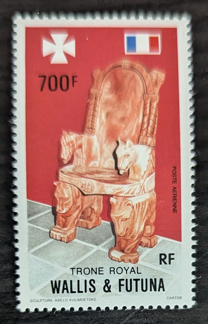 Lot 33 Wallis & Futuna SC#C162 700fr Multicolored 1989 Royal Throne Issue, A VFNH Single, Click on Listing to See ALL Pictures, 2017 Scott Cat. $19