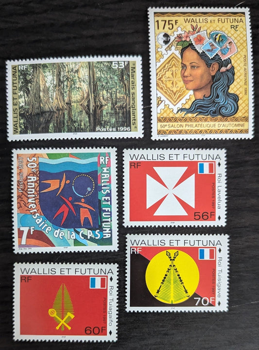 Lot 43 Wallis & Futuna SC#482/C192 1996-1997 Sanglants Swamp - 50th Autumn Stamp Salon Issues, 6 VFNH Singles, Click on Listing to See ALL Pictures, 2017 Scott Cat. $11.4