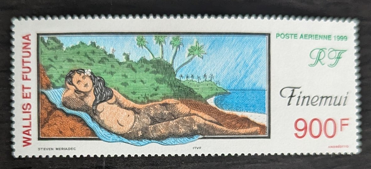 Lot 55 Wallis & Futuna SC#C211 900fr Multicolored 1999 Finemui Issue, A VFNH Single, Click on Listing to See ALL Pictures, 2017 Scott Cat. $24