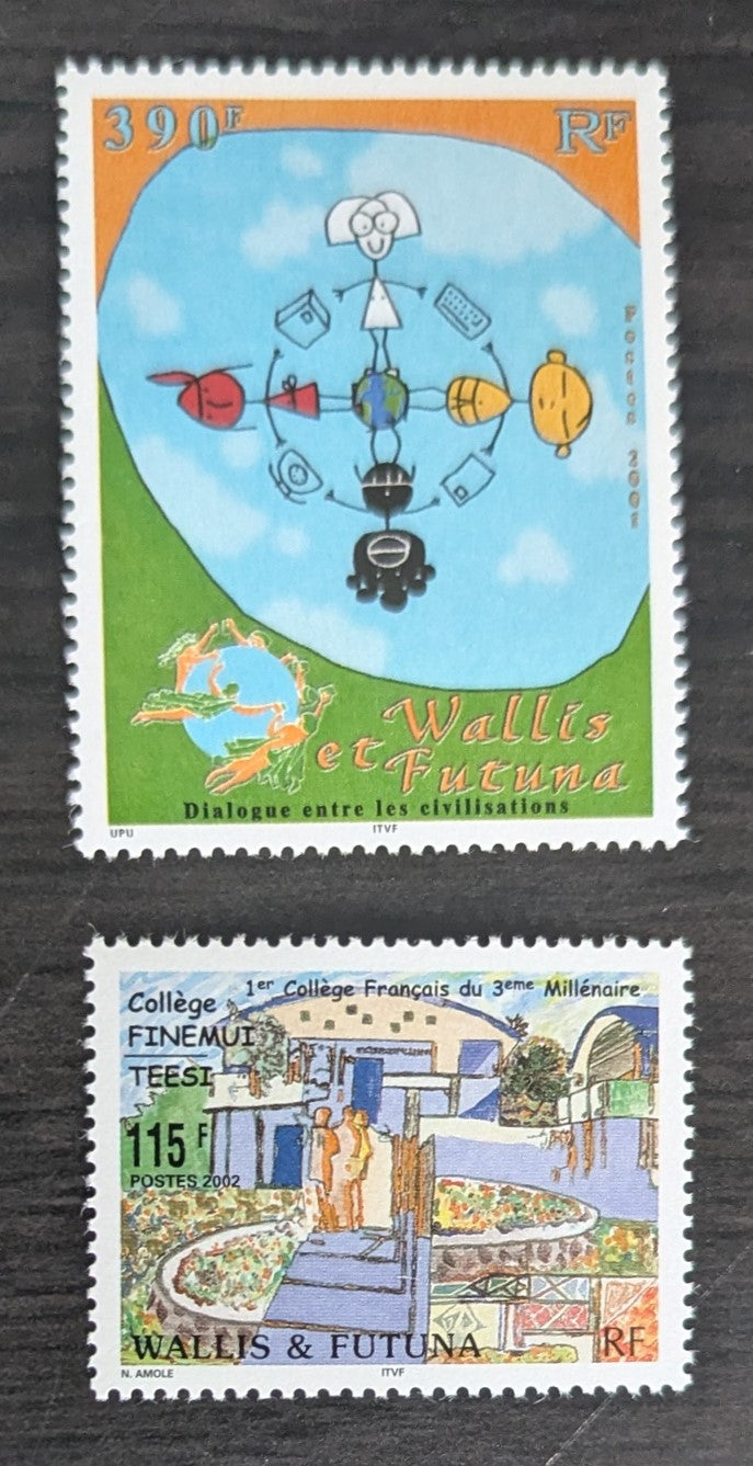 Lot 70 Wallis & Futuna SC#543/548 2001-2002 Year of Dialogue among Civilizations - Finemui-Teesi College Issues, 2 VFNH Singles, Click on Listing to See ALL Pictures, 2017 Scott Cat. $13.5