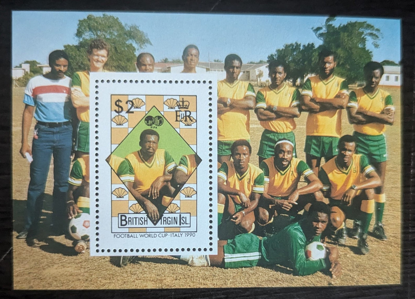 Lot 7 Virgin Islands SC#655 $2 Multicolored 1989 World Cup Soccer Championships, Italy Issue, A VFNH Souvenir Sheet, Click on Listing to See ALL Pictures, 2017 Scott Cat. $10