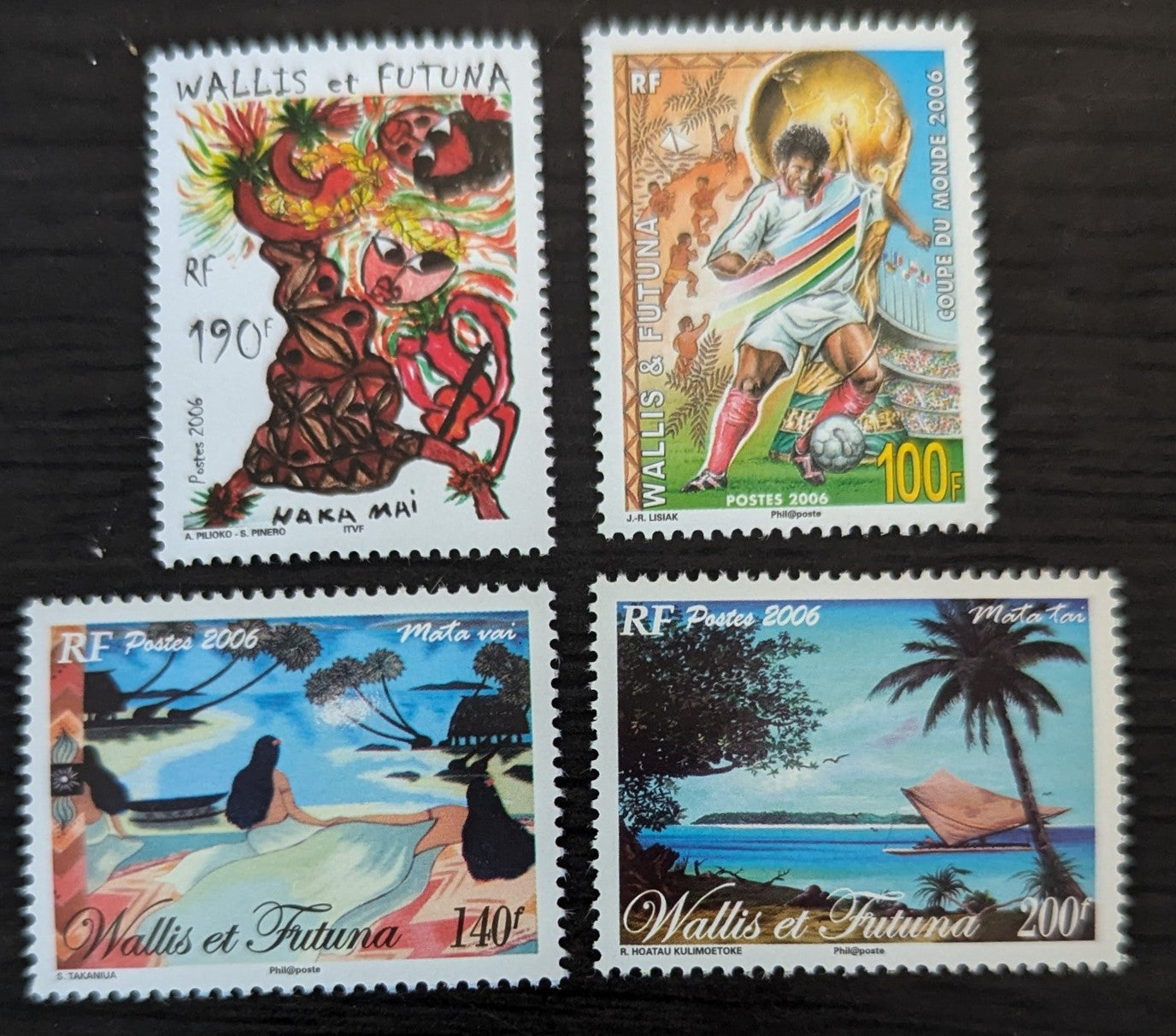 Lot 96 Wallis & Futuna SC#617/621 2006 Haka Mai - Mata Tai Issues, 4 VFNH Singles, Click on Listing to See ALL Pictures, 2017 Scott Cat. $17